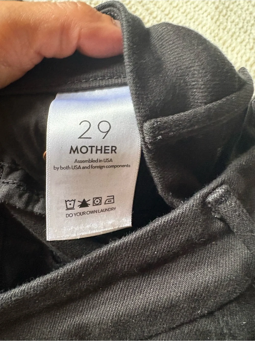 MOTHER Black Skinny Jeans